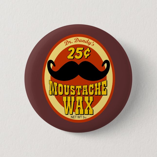 Dr. Dandy's Moustache Wax Button (Front)