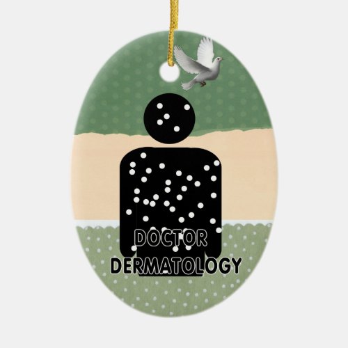 DR DERMATOLOGY SILHOUETTE LOGO CERAMIC ORNAMENT