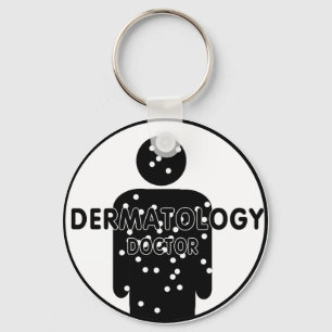 DR DERMATOLOGY SILHOUETTE LOGO KEYCHAIN