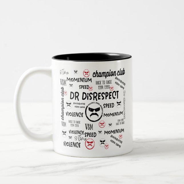 Dr Disrespect Violence Speed Momentum Two-Tone Coffee Mug (Left)
