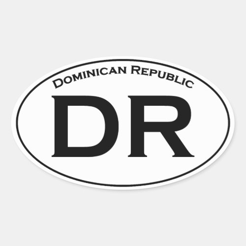 DR _ Dominican Republic Oval Logo Oval Sticker