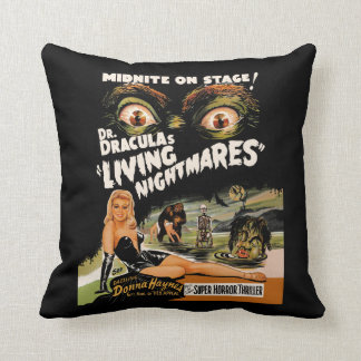 Dr Dracula's Living Nightmares - Spook Show Throw Pillow