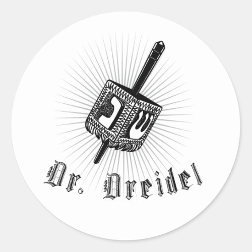 DR DREIDEL CLASSIC ROUND STICKER