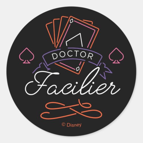 Dr Facilier  Neon Card Deck Badge Logo Classic Round Sticker