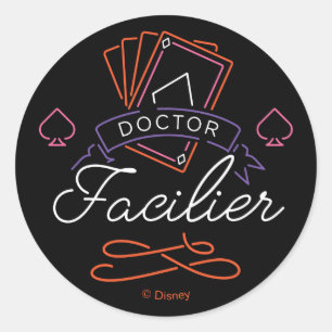 Dr. Facilier Neon Card Deck Badge Logo Classic Round Sticker