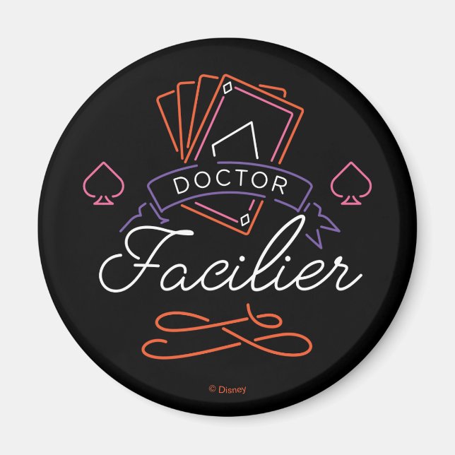 Dr. Facilier | Neon Card Deck Badge Logo Magnet (Front)