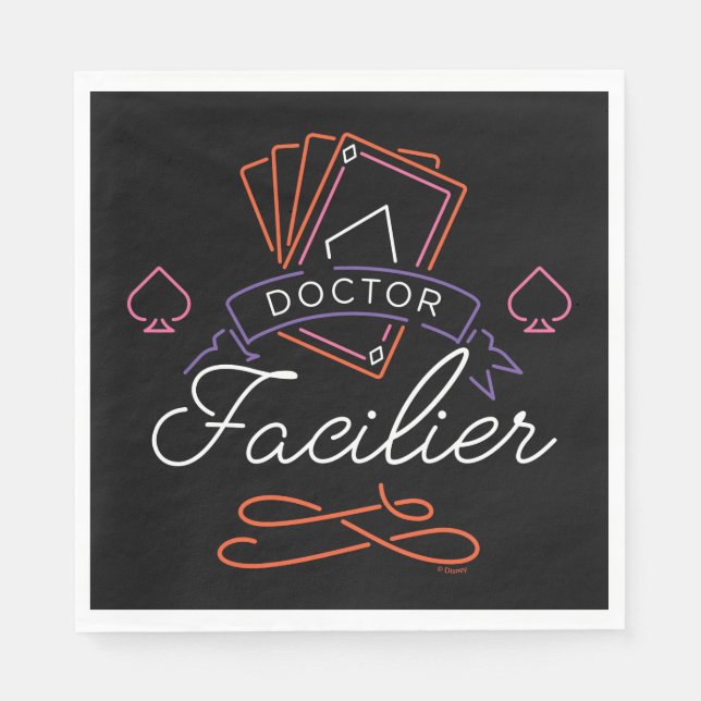 Dr. Facilier | Neon Card Deck Badge Logo Napkins (Front)