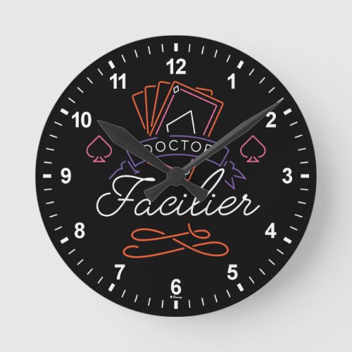 Dr Facilier  Neon Card Deck Badge Logo Round Clock
