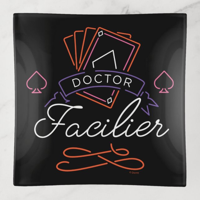 Dr. Facilier | Neon Card Deck Badge Logo Trinket Tray (Front)