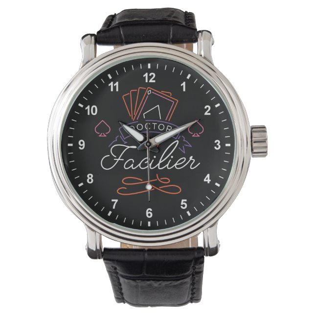 Dr. Facilier | Neon Card Deck Badge Logo Watch (Front)