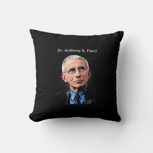 Dr Fauci black 2_sided design Throw Pillow