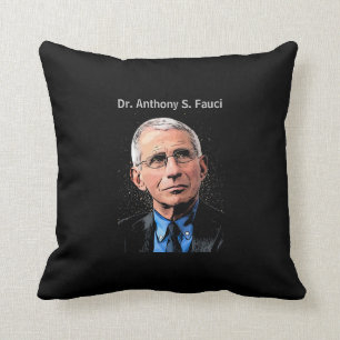 Dr. Fauci, black, 2-sided design, Throw Pillow