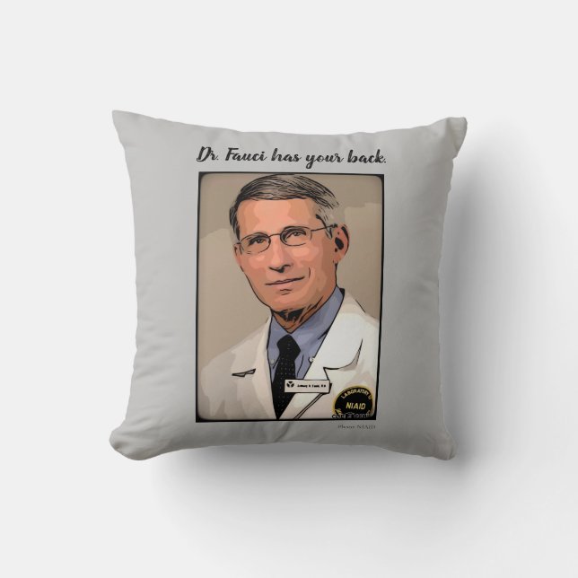Dr. Fauci Throw Pillow (Front)
