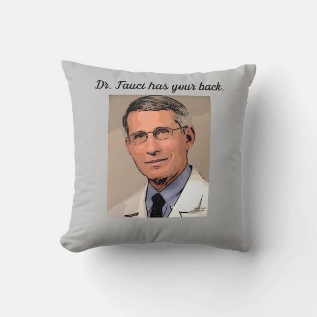 Dr. Fauci Throw Pillow (Front)