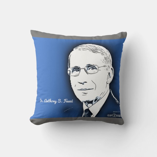 Dr. Fauci Throw Pillow (Front)
