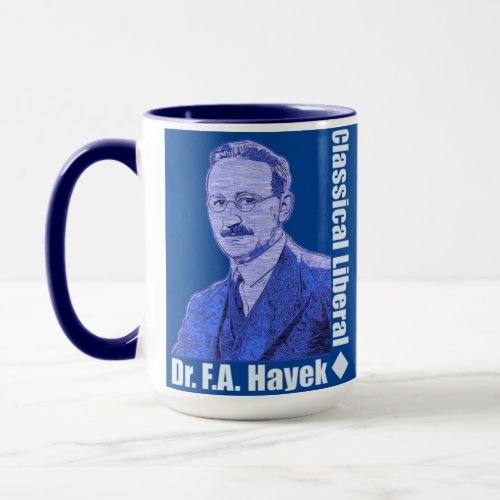 Dr Friedrich August von Hayek Dark Blue Mug