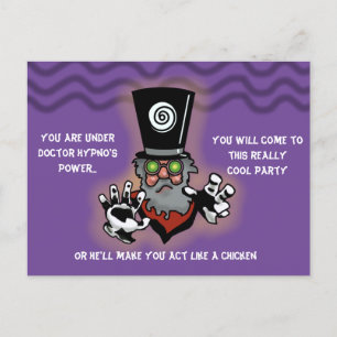 DR HYPNO PARTY INVITATION by Jetpackcorps Postcard