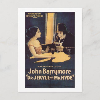 Dr. Jekyll and Mr. Hyde Silent Horror Movie Postcard
