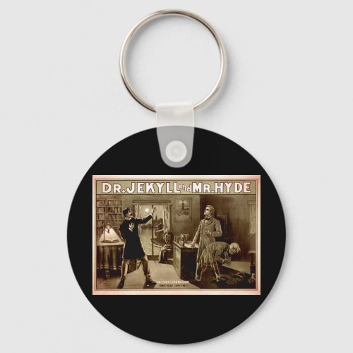Dr Jekyll and Mr Hyde Vintage Illustration 1880s Keychain