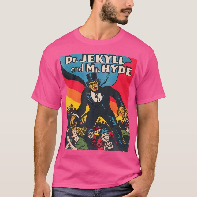 Dr. Jekyll  Mr. Hyde 	 Art - Retro Halloween Monst T-Shirt (Front)