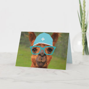 Dr. Llama Funny Get Well Card