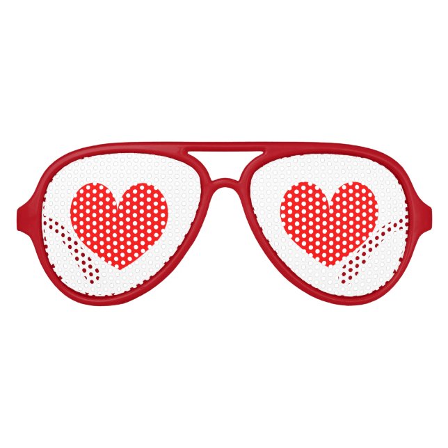 Dr Love party shades | red heart costume glasses (Front)