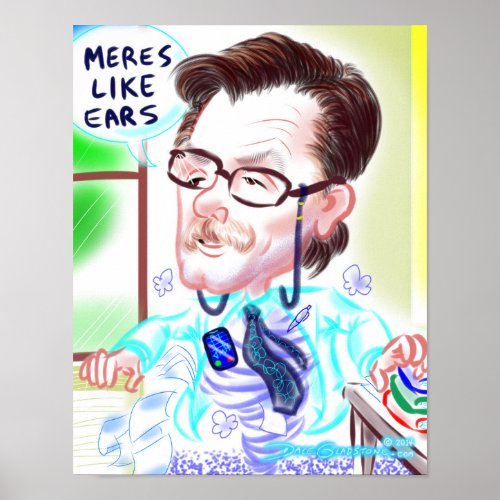 Dr Meres Retirement Caricature Poster 2014