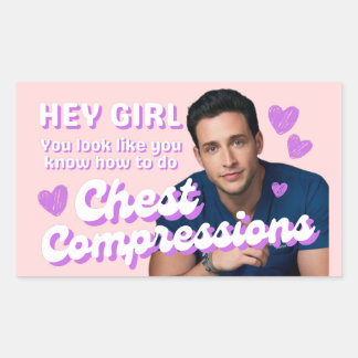 Dr. Mike Chest Compressions Rectangular Sticker