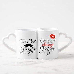 Dr. Mr. Right & Dr. Mrs. always Right Coffee Mug Set
