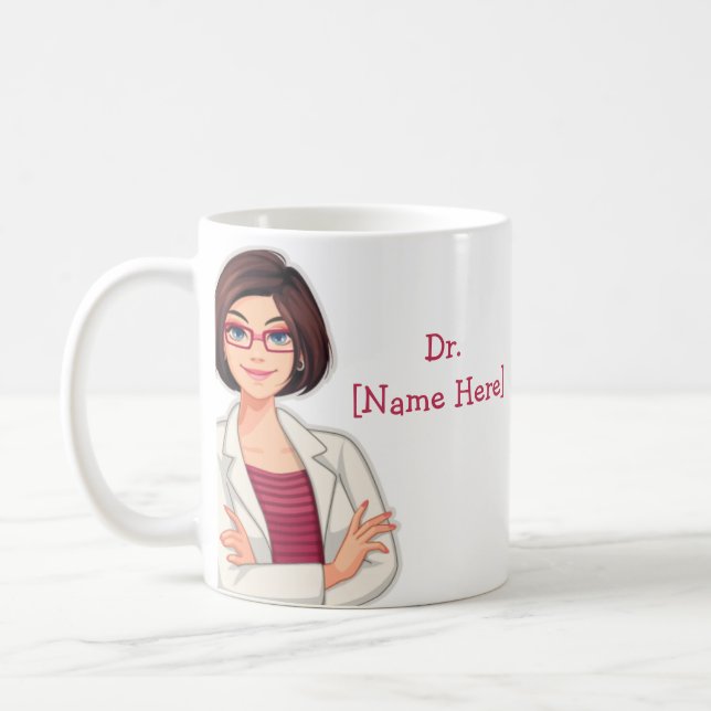 Dr. Name Custom Best Doctor Gift Coffee Mug (Left)