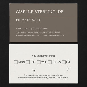 Dr. Office Appointment Reminder Business Card