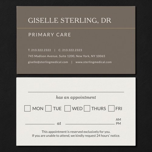 Dr. Office Appointment Reminder Card