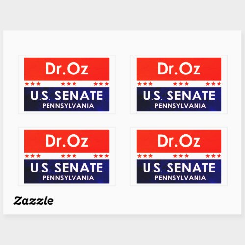 Dr Oz US Senate Pennsylvania Rectangular Sticker