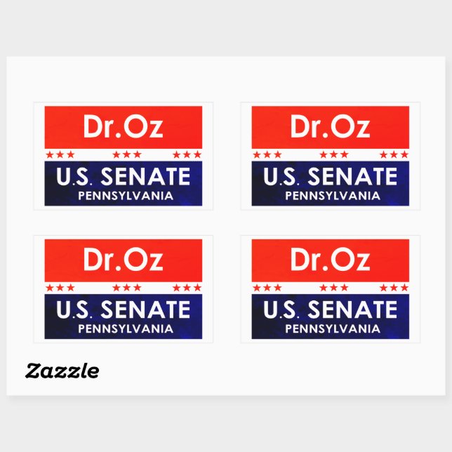 Dr. Oz U.S. Senate Pennsylvania Rectangular Sticker (Sheet)