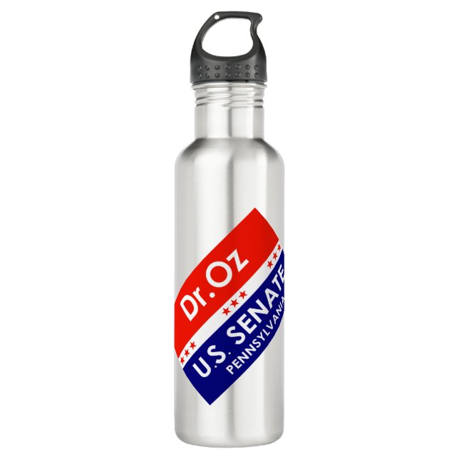 Dr. Oz US Senate Pennsylvania Stainless Steel Water Bottle (Front)