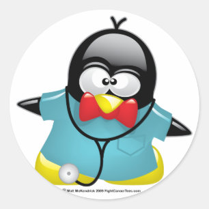 Dr Penguin Classic Round Sticker