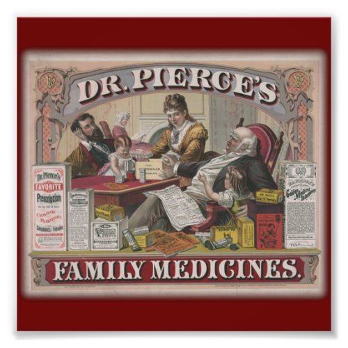 Dr Pierces family medicines old tyme ad Photo Print