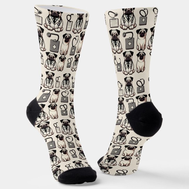 Dr Pug Socks (Angled)