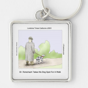 Dr Rorschach Takes Dog Spot 4 A Walk Funny Keychain