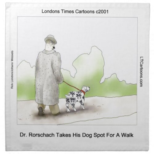 Dr Rorschach Takes Dog Spot 4 A Walk Funny Napkin