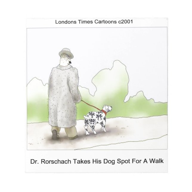 Dr Rorschach Takes Dog Spot 4 A Walk Funny Notepad (Front)