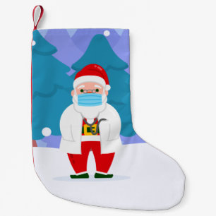 dr santa claus covid christmas face mask doctor small christmas stocking