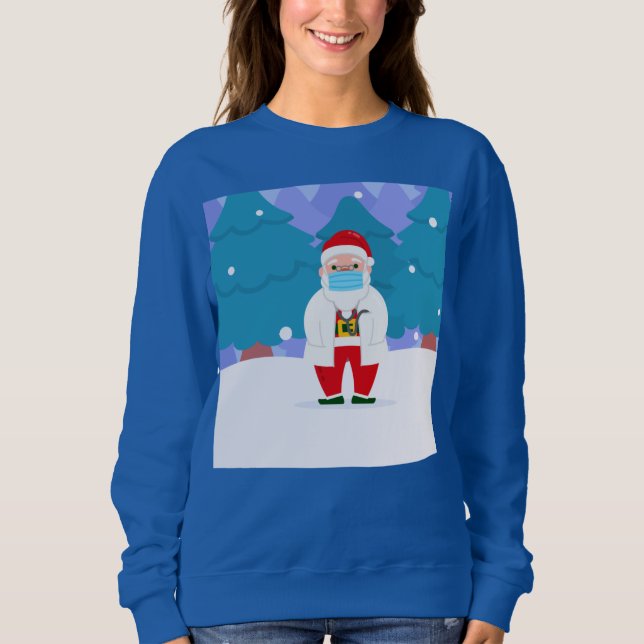 dr santa claus covid christmas face mask doctor sweatshirt (Front)