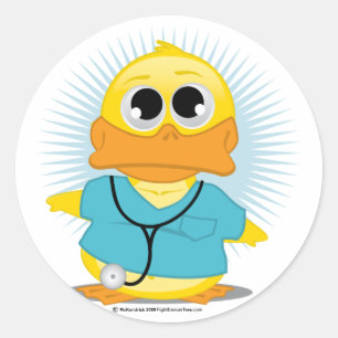 Dr Scrubs Duck Classic Round Sticker