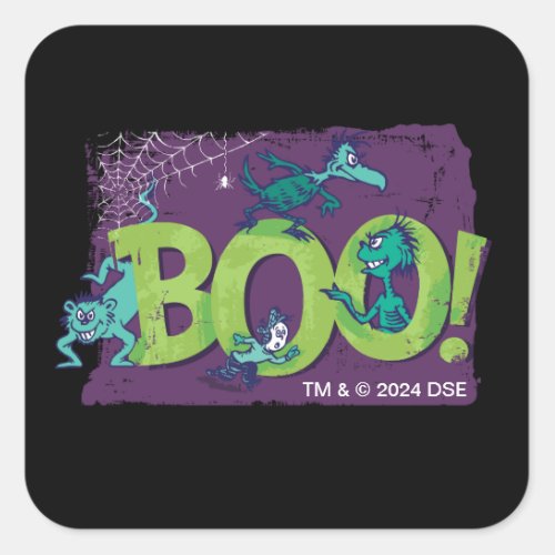 Dr Seuss  BOO Halloween Graphic Square Sticker