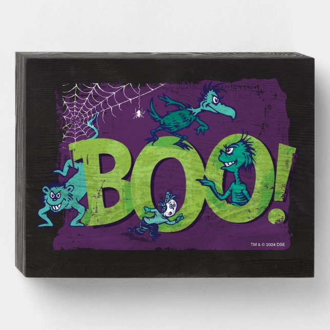Dr. Seuss | BOO! Halloween Graphic Wooden Box Sign (Front Horizontal)