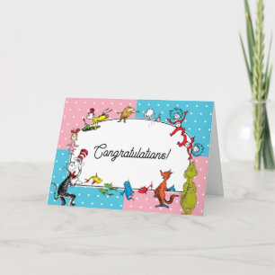 Dr. Seuss Book Characters Pastel Congratulations Card