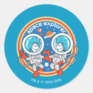 Dr. Seuss Cadet One Cadet Two Space Explorer Classic Round Sticker