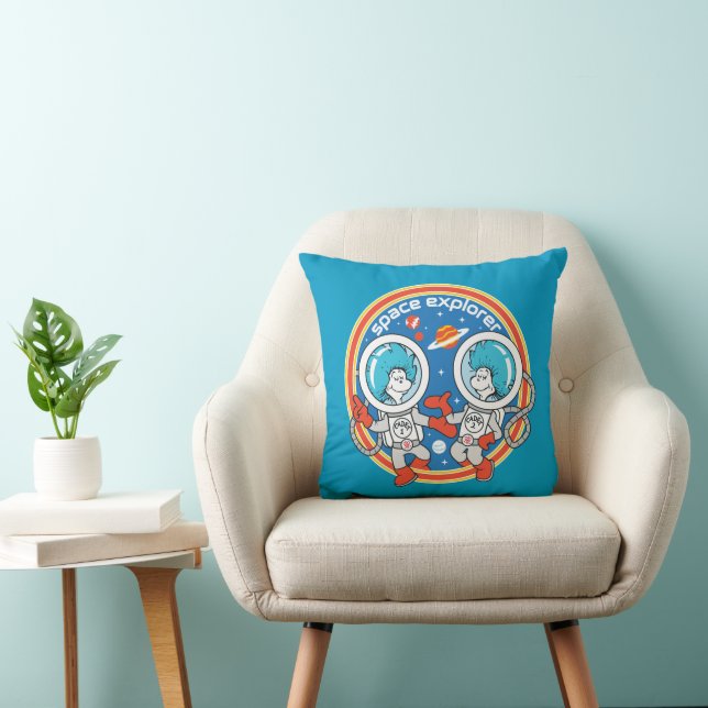 Dr. Seuss | Cadet One Cadet Two Space Explorer Throw Pillow (Chair)
