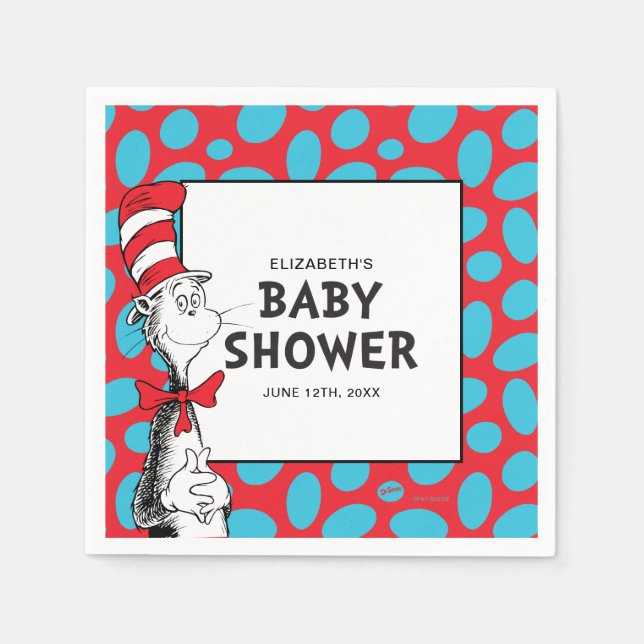 Dr. Seuss Cat in the Hat Baby Shower Napkins (Front)